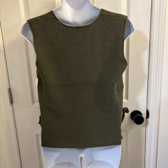 NWT Time & Tru Women’s Sweater Tank Top Green Knit Sleeveless Shirt Size XL 16-1 - Picture 2 of 16